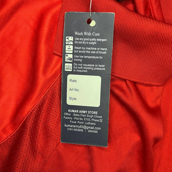 Kumar's Tiger Hill Kargil Red Polo Shirt Mens Size 42 Large NWT Kumar Army Store - Picture 6 of 7